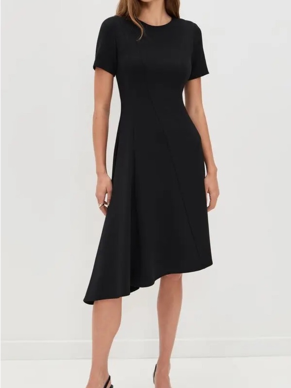 Black Halo Oclay Black Short Sleeve Dress Size 6
